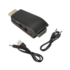 Adaptador HDMI a VGA con Audio y Fuente de Alimentación
