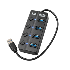 HUB USB 3.0 de 4 Puertos con Interruptor y LED