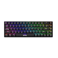 Teclado Raptor Fireclaw M68 Mecanico Retroiluminado Red Outemu