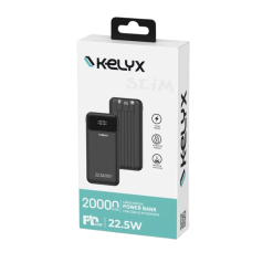 Power Bank Kelyx Slim 20000 mHa C+USB+Lightning Carga rápida